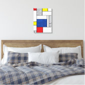 Mondriaan Retro Circles Minimalist de Stijl Mod Ar Canvas Afdruk (Insitu (Slaapkamer))