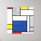 Mondriaan Retro Circles Minimalist de Stijl Mod Ar Canvas Afdruk (Voorkant)