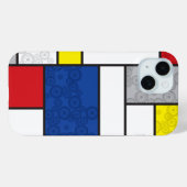Mondriaan Retro Circles Minimalist de Stijl Mod Ar Case-Mate iPhone Case (Achterkant (horizontaal))