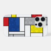 Mondriaan Retro Circles Minimalist de Stijl Mod Ar iPhone Hoesje (Achterkant horizontaal)