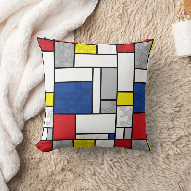 Mondriaan Retro Circles Minimalist de Stijl Mod Ar Kussen (Deken)
