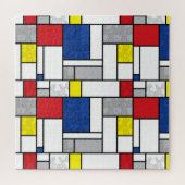 Mondriaan Retro Circles Minimalist de Stijl Mod Ar Legpuzzel (Horizontaal)