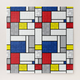 Mondriaan Retro Circles Minimalist de Stijl Mod Ar Legpuzzel