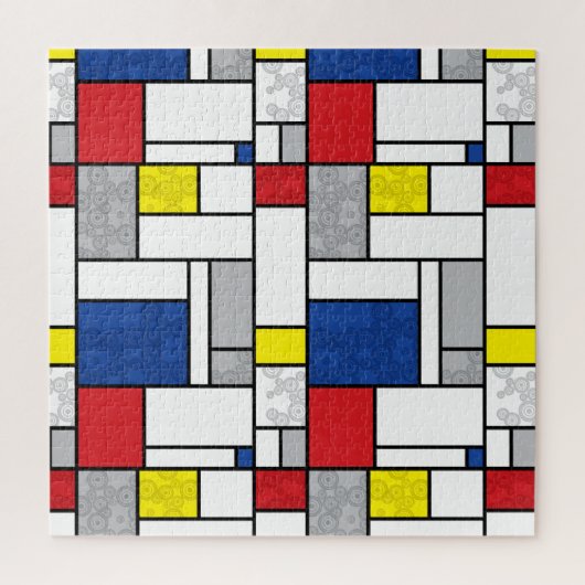 Mondriaan Retro Circles Minimalist de Stijl Mod Ar Legpuzzel (Verticaal)