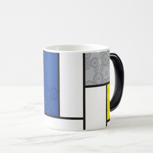 Mondriaan Retro Circles Minimalist de Stijl Mod Ar Magische Mok (Voorkant rechts)