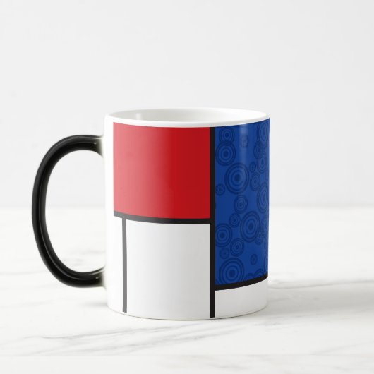 Mondriaan Retro Circles Minimalist de Stijl Mod Ar Magische Mok (Links)
