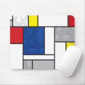 Mondriaan Retro Circles Minimalist de Stijl Mod Ar Muismat (Met muis)