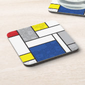 Mondriaan Retro Circles Minimalist de Stijl Mod Ar Onderzetter (Linkerzijde)