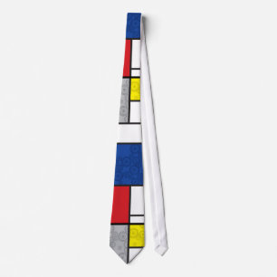 Mondriaan Retro Circles Minimalist de Stijl Mod Ar Stropdas