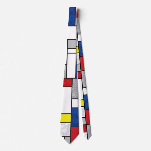 Mondriaan Retro Circles Minimalist de Stijl Mod Ar Stropdas (Voorkant)
