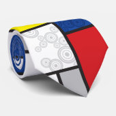 Mondriaan Retro Circles Minimalist de Stijl Mod Ar Stropdas (Opgerold)