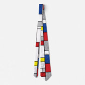 Mondriaan Retro Circles Minimalist de Stijl Mod Ar Stropdas (Achterkant)