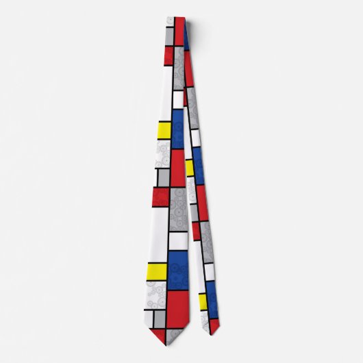 Mondriaan Retro Circles Minimalist de Stijl Mod Ar Stropdas (Voorkant)
