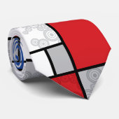 Mondriaan Retro Circles Minimalist de Stijl Mod Ar Stropdas (Opgerold)