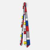 Mondriaan Retro Circles Minimalist de Stijl Mod Ar Stropdas (Achterkant)