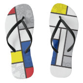 Mondriaan Retro Circles Minimalist de Stijl Mod Ar Teenslippers (Voetbed)
