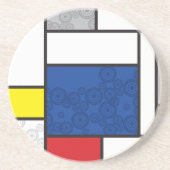 Mondriaan Retro Circles Minimalist de Stijl Mod Ar Zandsteen Onderzetter (Voorkant)