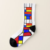Mondriaan - Samenstelling II - Art Socks Sokken (Links - buitenkant)