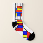 Mondriaan - Samenstelling II - Art Socks Sokken (Links binnenkant)