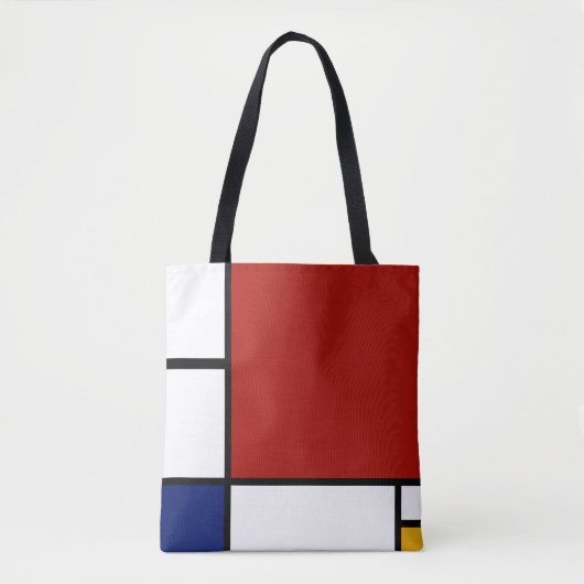 Mondriaan Samenstelling II in Rood, Blauw en Geel Tote Bag (Voorkant)