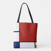 Mondriaan Samenstelling II in Rood, Blauw en Geel Tote Bag (Achterkant)
