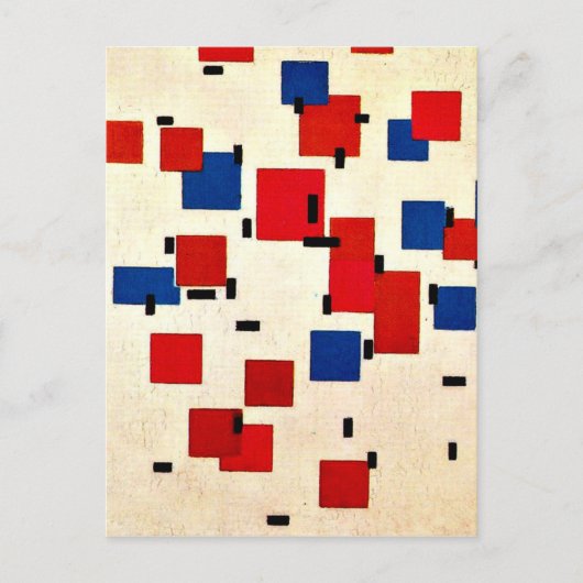 Mondriaan - Samenstelling in kleur A Briefkaart (Voorkant)