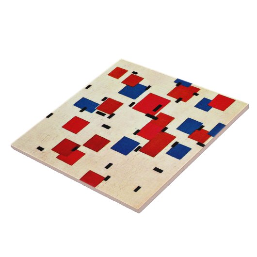 Mondriaan - Samenstelling in kleur A Tegeltje (Zijkant)