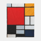 Mondriaan - Samenstelling met groot rood vliegtuig Fleece Deken (Voorkant)