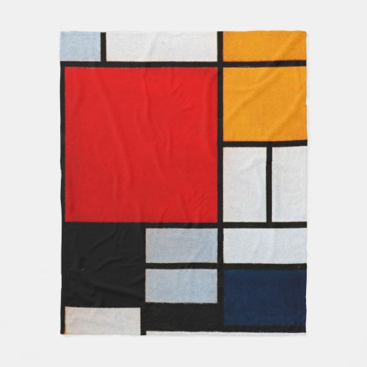 Mondriaan - Samenstelling met groot rood vliegtuig Fleece Deken (Voorkant)