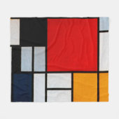 Mondriaan - Samenstelling met groot rood vliegtuig Fleece Deken (Voorkant (Horizontaal))