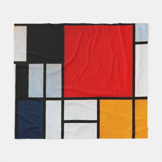 Mondriaan - Samenstelling met groot rood vliegtuig Fleece Deken (Voorkant (Horizontaal))