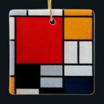 Mondriaan - Samenstelling met groot rood vliegtuig Keramisch Ornament<br><div class="desc">Piet Mondriaan kunstwerk,  Samenstelling met Groot Rood Plane.</div>
