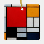 Mondriaan - Samenstelling met groot rood vliegtuig Keramisch Ornament (Voorkant)