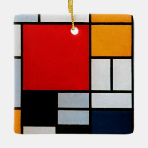Mondriaan - Samenstelling met groot rood vliegtuig Keramisch Ornament