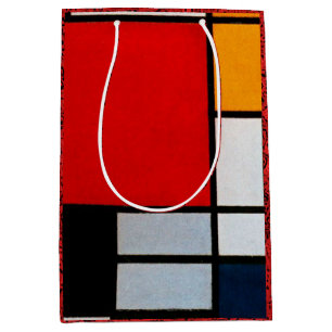 Mondriaan - Samenstelling met groot rood vliegtuig Medium Cadeauzakje