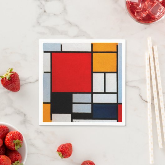 Mondriaan - Samenstelling met groot rood vliegtuig Servet (Insitu)