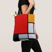 Mondriaan - Samenstelling met groot rood vliegtuig Tote Bag (Dichtbij)