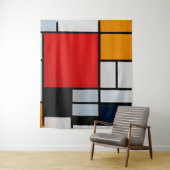 Mondriaan - Samenstelling met groot rood vliegtuig Wandkleed (In situ)