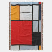 Mondriaan - Samenstelling met grote rode vliegtuig Deken (Voorkant Verticaal)