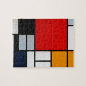 Mondriaan - Samenstelling met grote rode vliegtuig Legpuzzel (Horizontaal)