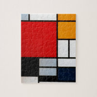 Mondriaan - Samenstelling met grote rode vliegtuig