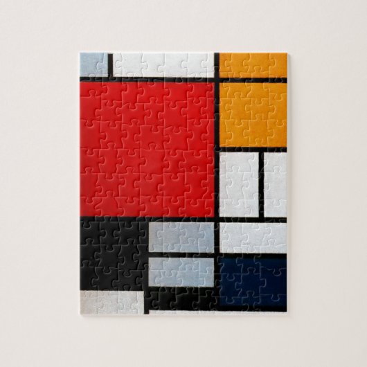 Mondriaan - Samenstelling met grote rode vliegtuig Legpuzzel (Verticaal)
