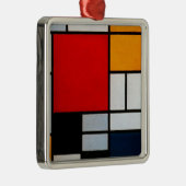 Mondriaan - Samenstelling met grote rode vliegtuig Metalen Ornament (Rechts)