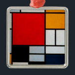 Mondriaan - Samenstelling met grote rode vliegtuig Metalen Ornament<br><div class="desc">Samenstelling met Large Red Plane,  beroemd schilderij van Piet Mondrian</div>
