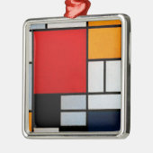 Mondriaan - Samenstelling met grote rode vliegtuig Metalen Ornament (Links)
