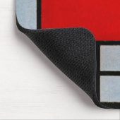 Mondriaan - Samenstelling met grote rode vliegtuig Muismat (Hoek)