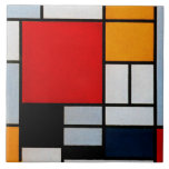 Mondriaan - Samenstelling met grote rode vliegtuig Tegeltje<br><div class="desc">Piet Mondriaanse kunst, Samenstelling met Grote Rode Plane</div>