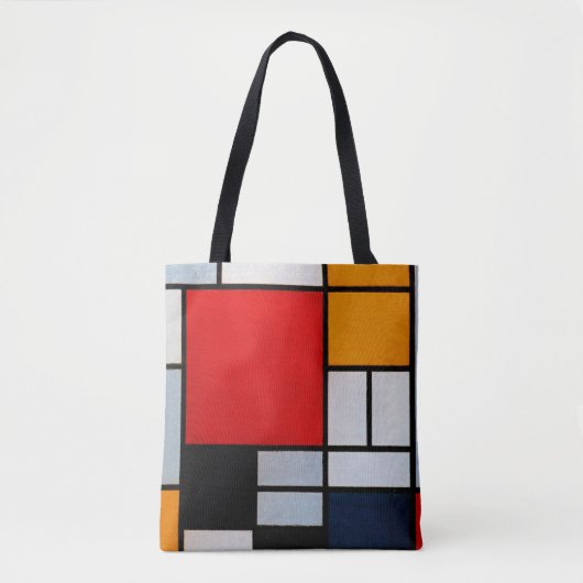 Mondriaan - Samenstelling met grote rode vliegtuig Tote Bag (Voorkant)