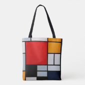 Mondriaan - Samenstelling met grote rode vliegtuig Tote Bag (Achterkant)