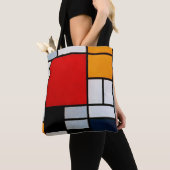 Mondriaan - Samenstelling met grote rode vliegtuig Tote Bag (Dichtbij)